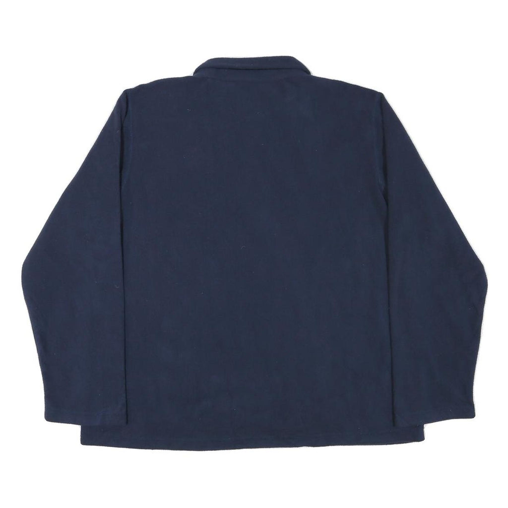 TOMMY HILFIGER Mens Navy Plain Pullover Jumper Quarter Zip XL Polyester Blend