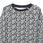 TED BAKER Womens Black & White Floral Print Crew Neck M Cotton Blend Sweatshirt