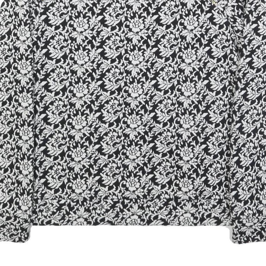 TED BAKER Womens Black & White Floral Print Crew Neck M Cotton Blend Sweatshirt