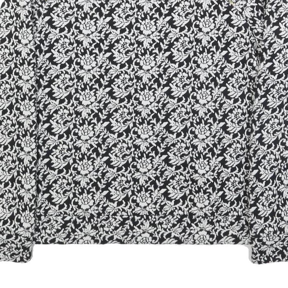 TED BAKER Womens Black & White Floral Print Crew Neck M Cotton Blend Sweatshirt