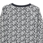 TED BAKER Womens Black & White Floral Print Crew Neck M Cotton Blend Sweatshirt