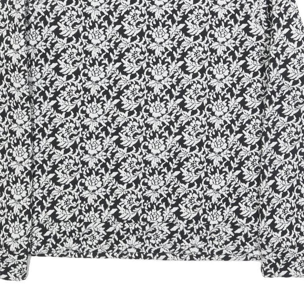 TED BAKER Womens Black & White Floral Print Crew Neck M Cotton Blend Sweatshirt