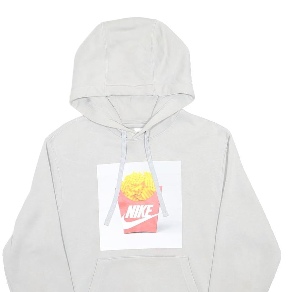 NIKE Mens Grey Hoodie XS Cotton Blend Pullover Drawstring Casual Wear