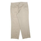 DOCKERS Mens Cotton Blend Beige Regular Fit Straight Leg Trousers W36 L30 Casual