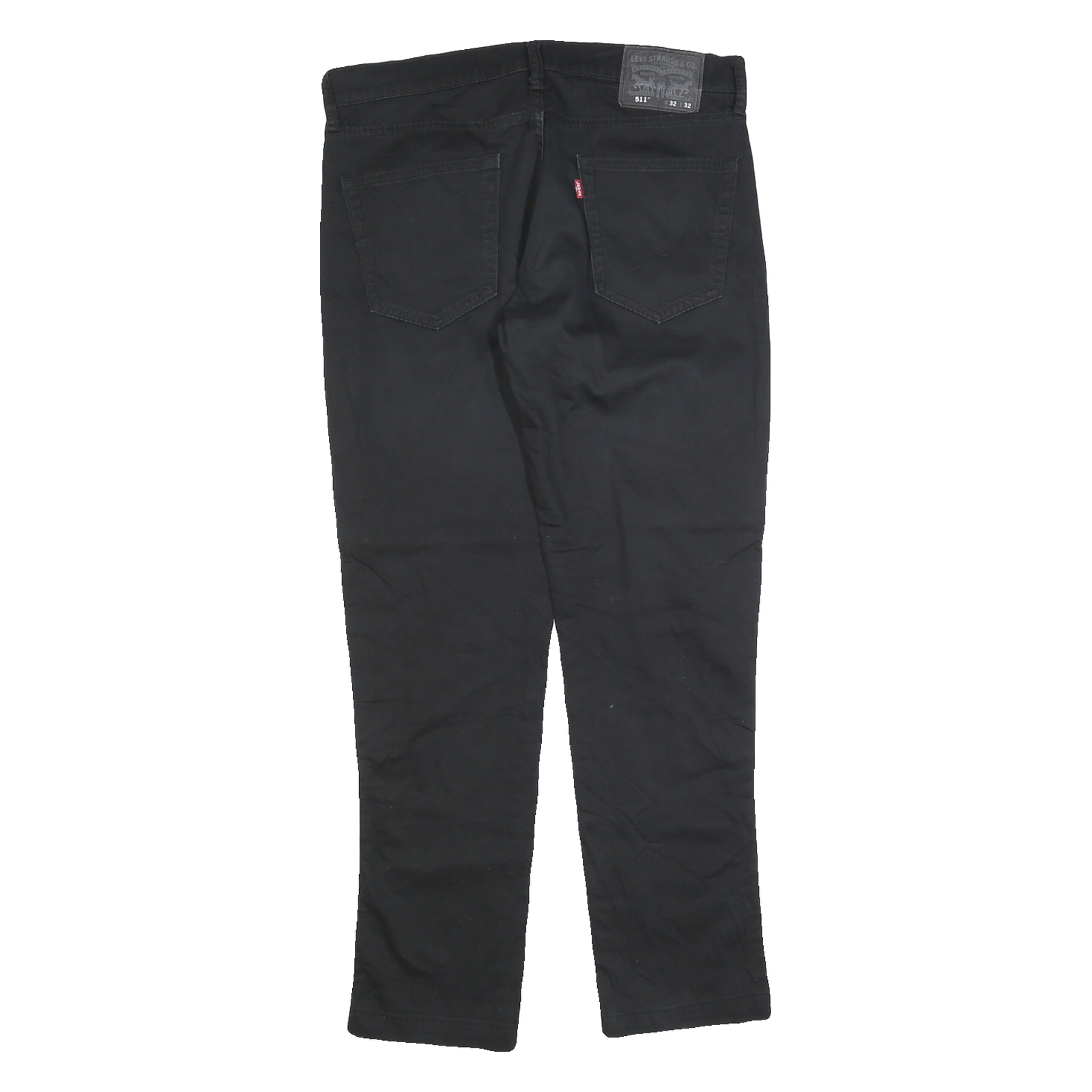LEVI'S Mens Black Slim Straight Cotton Blend Trousers W32 L29 Stylish