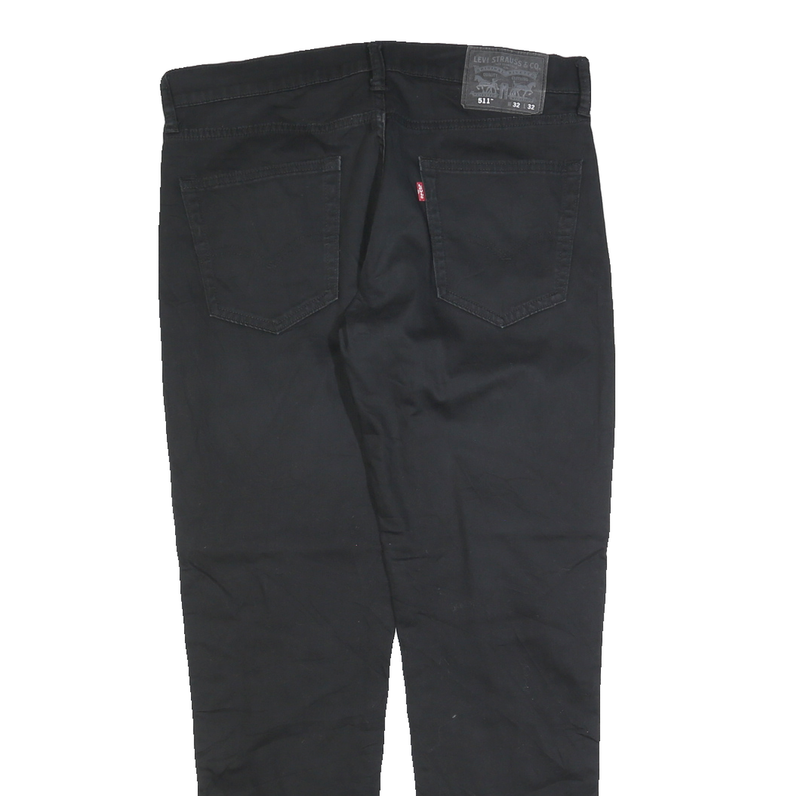 LEVI'S Mens Black Slim Straight Cotton Blend Trousers W32 L29 Stylish