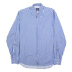 MCGREGOR Mens Blue & White Striped Shirt L Cotton Casual Regular Fit Smart