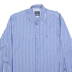 MCGREGOR Mens Blue & White Striped Shirt L Cotton Casual Regular Fit Smart