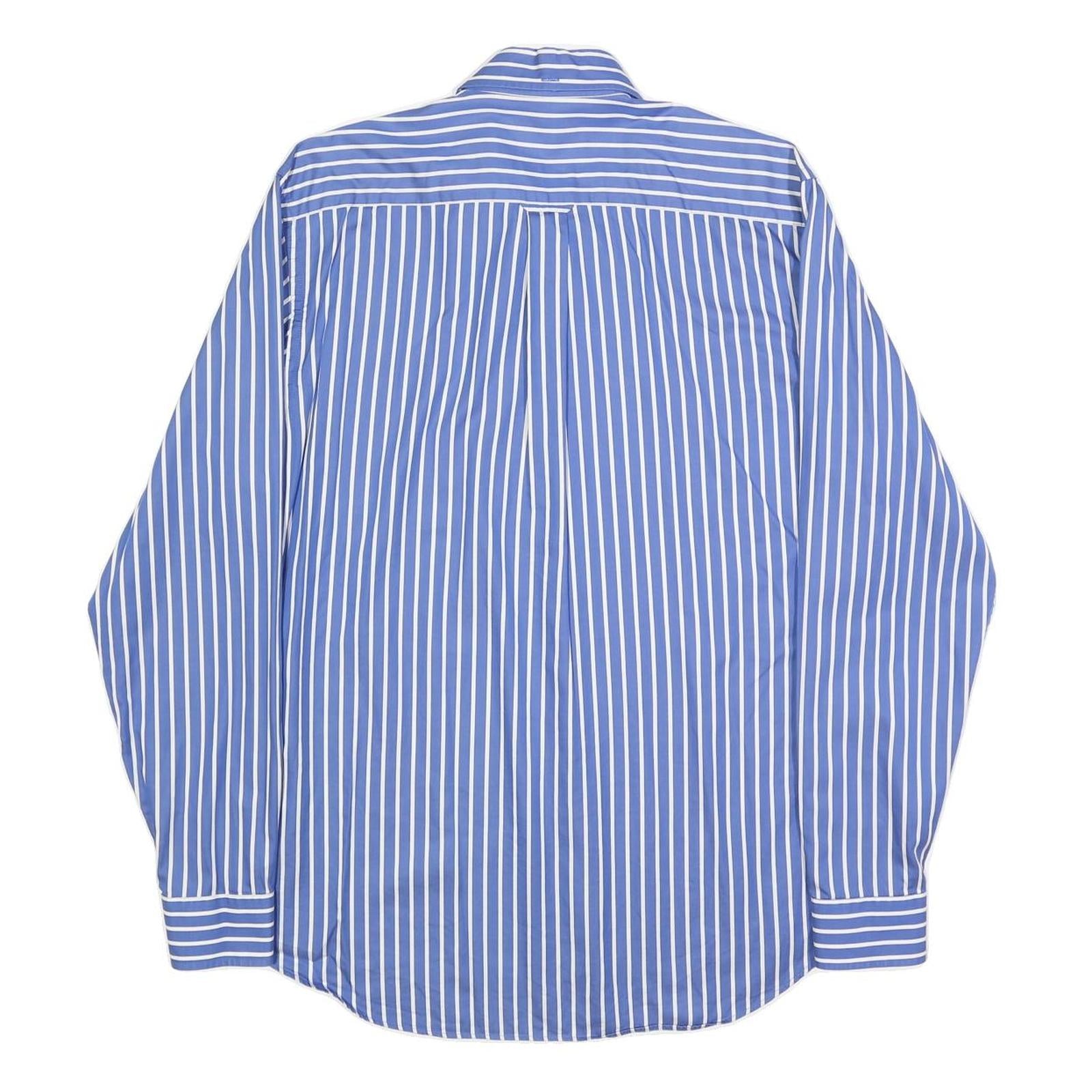 MCGREGOR Mens Blue & White Striped Shirt L Cotton Casual Regular Fit Smart