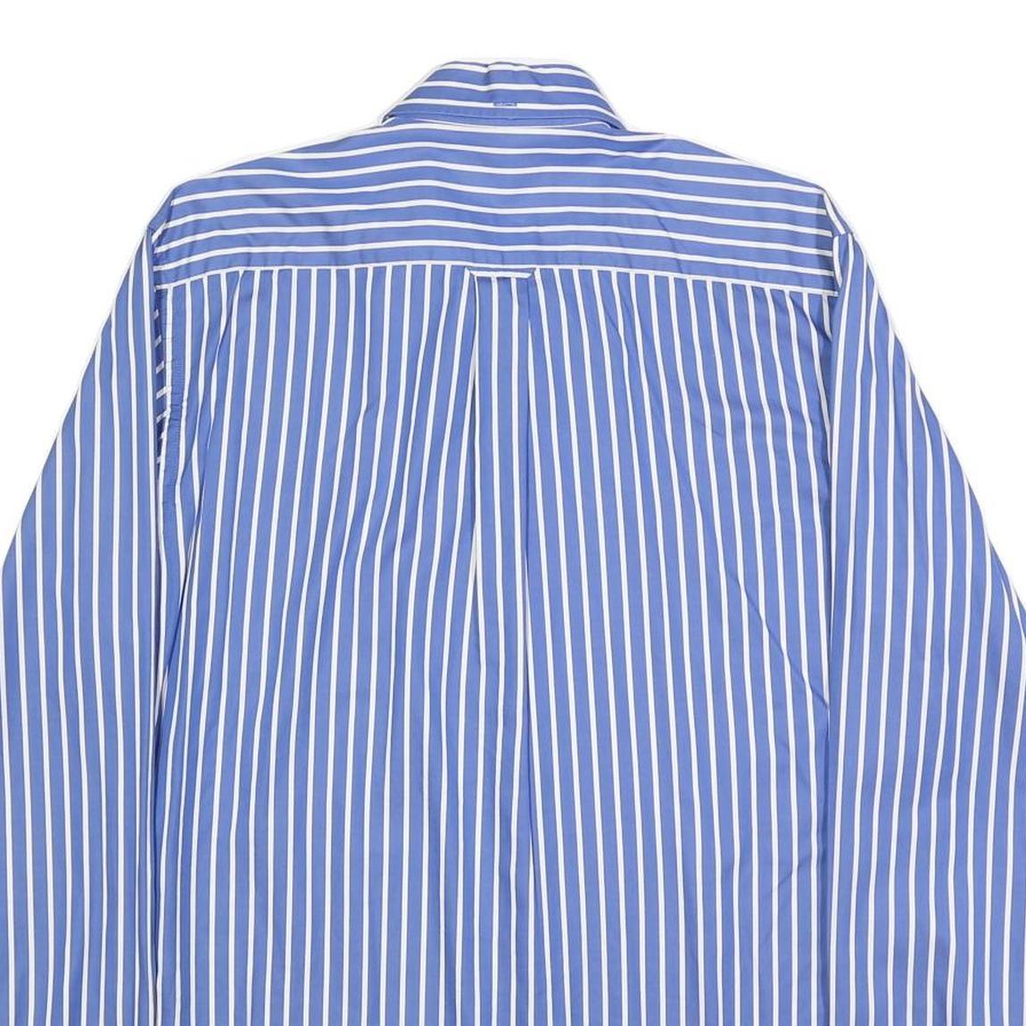 MCGREGOR Mens Blue & White Striped Shirt L Cotton Casual Regular Fit Smart