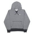 NIKE Womens Grey & Black Striped Pullover Hoodie M Cotton Blend Casual