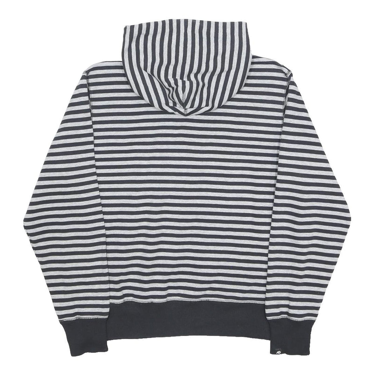 NIKE Womens Grey & Black Striped Pullover Hoodie M Cotton Blend Casual
