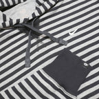 NIKE Womens Grey & Black Striped Pullover Hoodie M Cotton Blend Casual