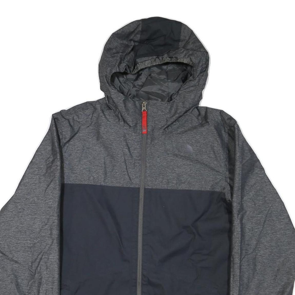 THE NORTH FACE Womens Grey & Black Outdoor Jacket XL Polyester Blend Zip Hooded