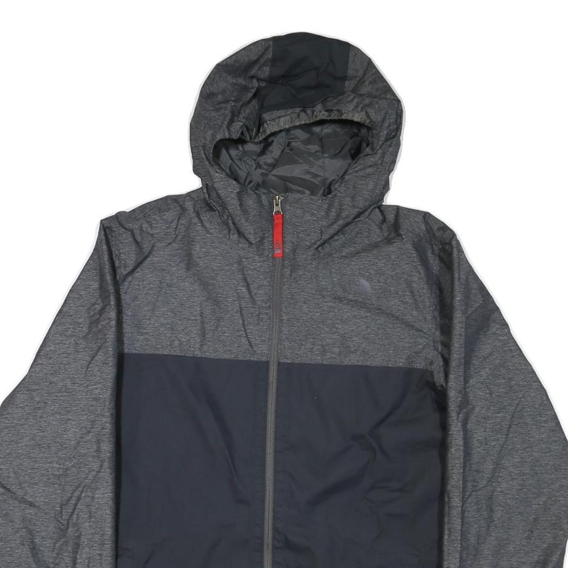 THE NORTH FACE Womens Grey & Black Outdoor Jacket XL Polyester Blend Zip Hooded