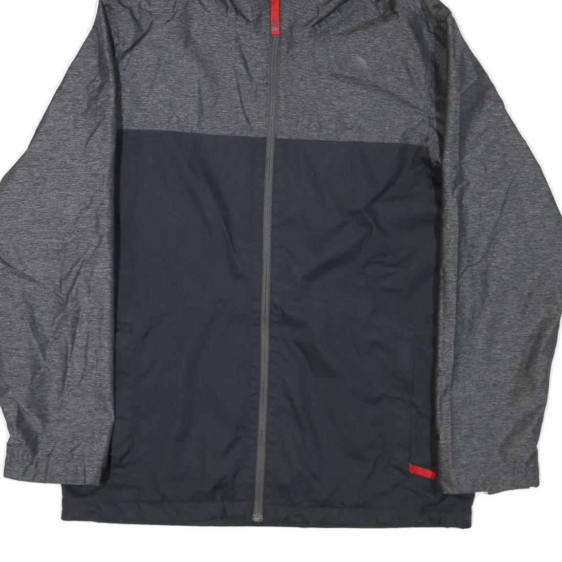 THE NORTH FACE Womens Grey & Black Outdoor Jacket XL Polyester Blend Zip Hooded