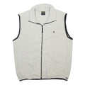 NAUTICA Mens White & Black Zip Fleece Vest XL Polyester Casual Outerwear
