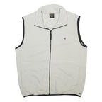 NAUTICA Mens White & Black Zip Fleece Vest XL Polyester Casual Outerwear