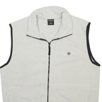 NAUTICA Mens White & Black Zip Fleece Vest XL Polyester Casual Outerwear