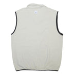 NAUTICA Mens White & Black Zip Fleece Vest XL Polyester Casual Outerwear