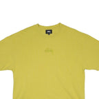 STUSSY Womens Yellow Graphic T-Shirt L Short Sleeve Crew Neck Casual Streetwear