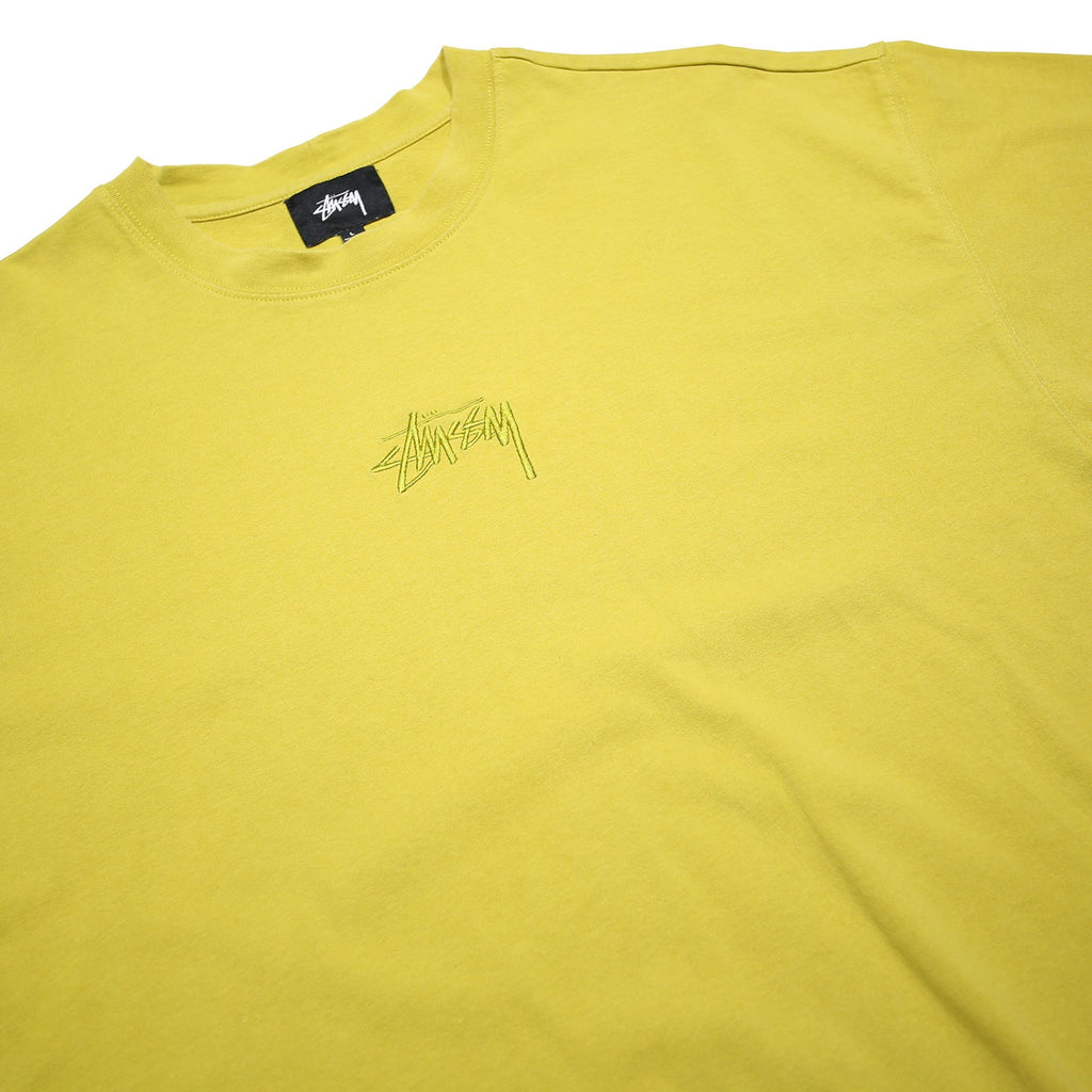 STUSSY Womens Yellow Graphic T-Shirt L Short Sleeve Crew Neck Casual Streetwear