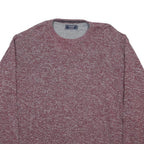 MAINE Mens Red Plain Jumper Crew Neck Basic Knit 2XL Cotton Casual Comfortable