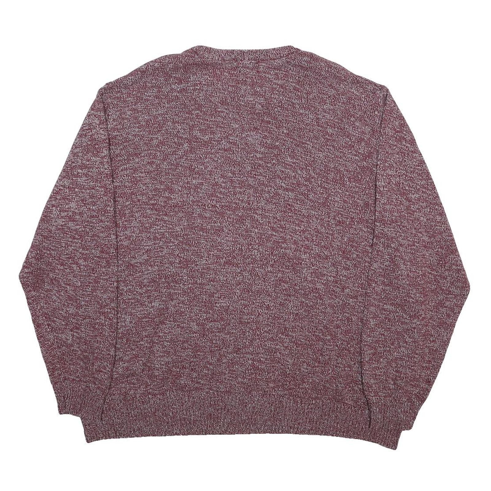 MAINE Mens Red Plain Jumper Crew Neck Basic Knit 2XL Cotton Casual Comfortable