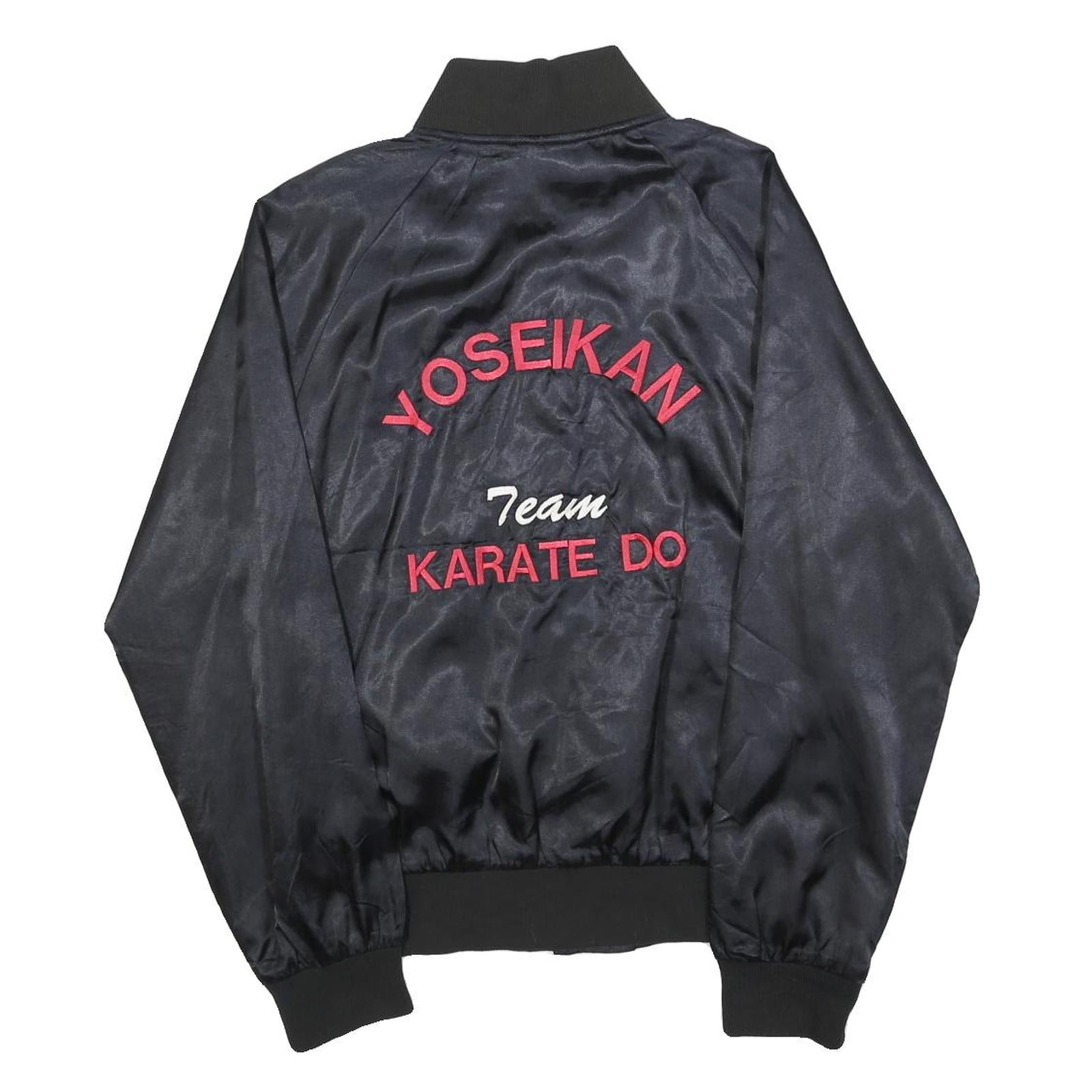 TRIMARK Womens Black Karate Team Bomber Jacket S Polyester Embroidered