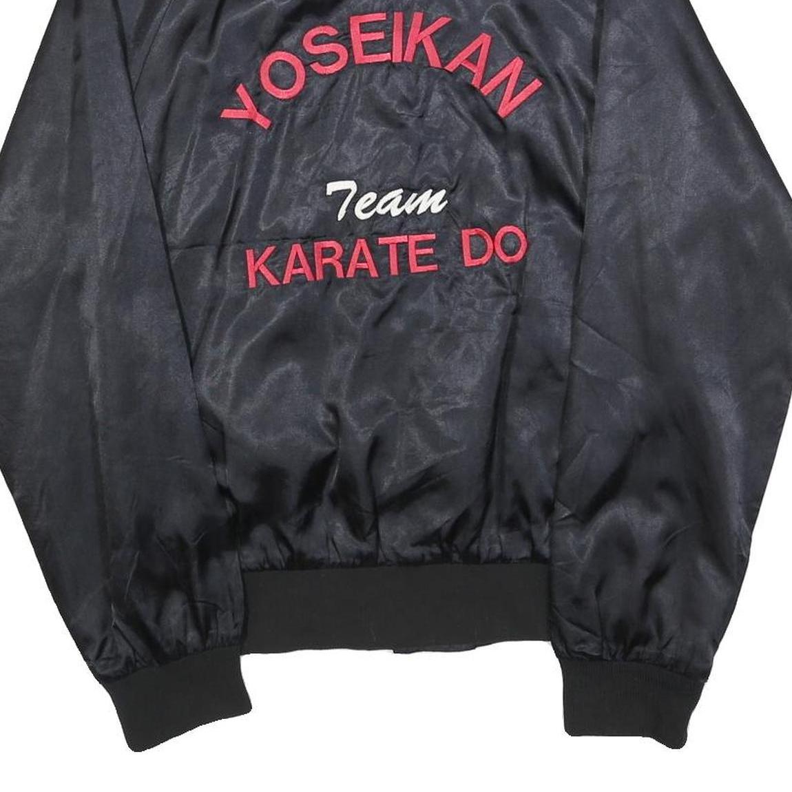 TRIMARK Womens Black Karate Team Bomber Jacket S Polyester Embroidered