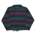 PURE WATER Mens Navy & Burgundy Striped Pullover Jumper Crew Neck Basic Knit L