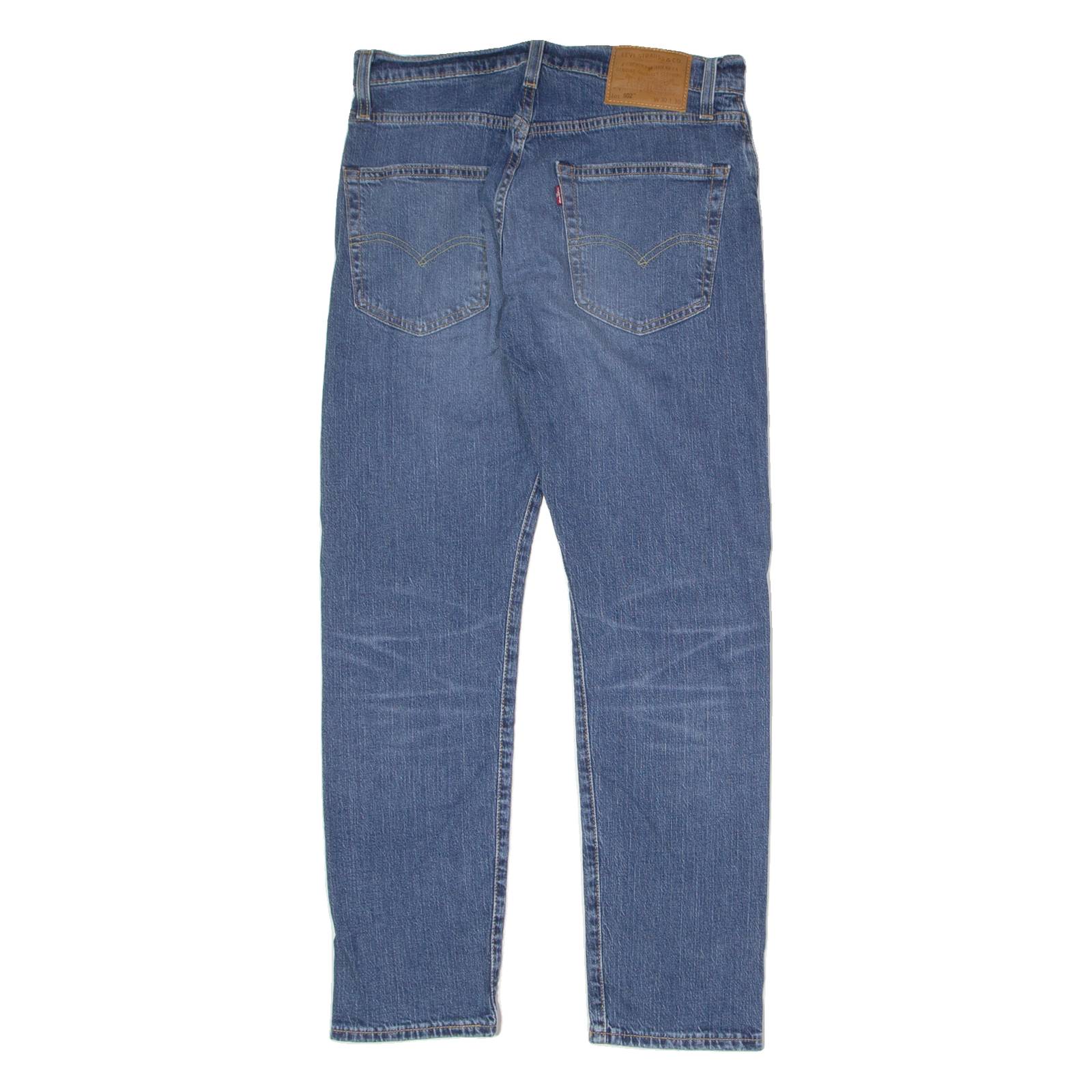 LEVI'S 502 Jeans BIG E Mens Blue Regular Tapered Stone Wash W30 L30