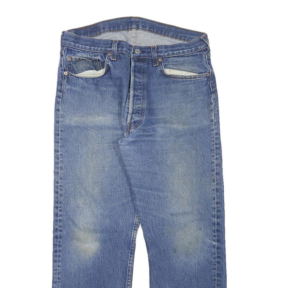 LEVI'S 501 Mens Jeans Blue Regular Straight Denim Medium W32 L27 Classic Fit