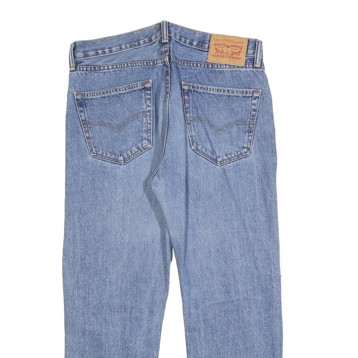 LEVI'S 505 Mens Jeans Blue Regular Straight Denim Light W34 L27 Patchwork