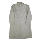 BUGATTI Mens Light Grey Cotton Blend Trench Jacket L Button Closure Classic Fit