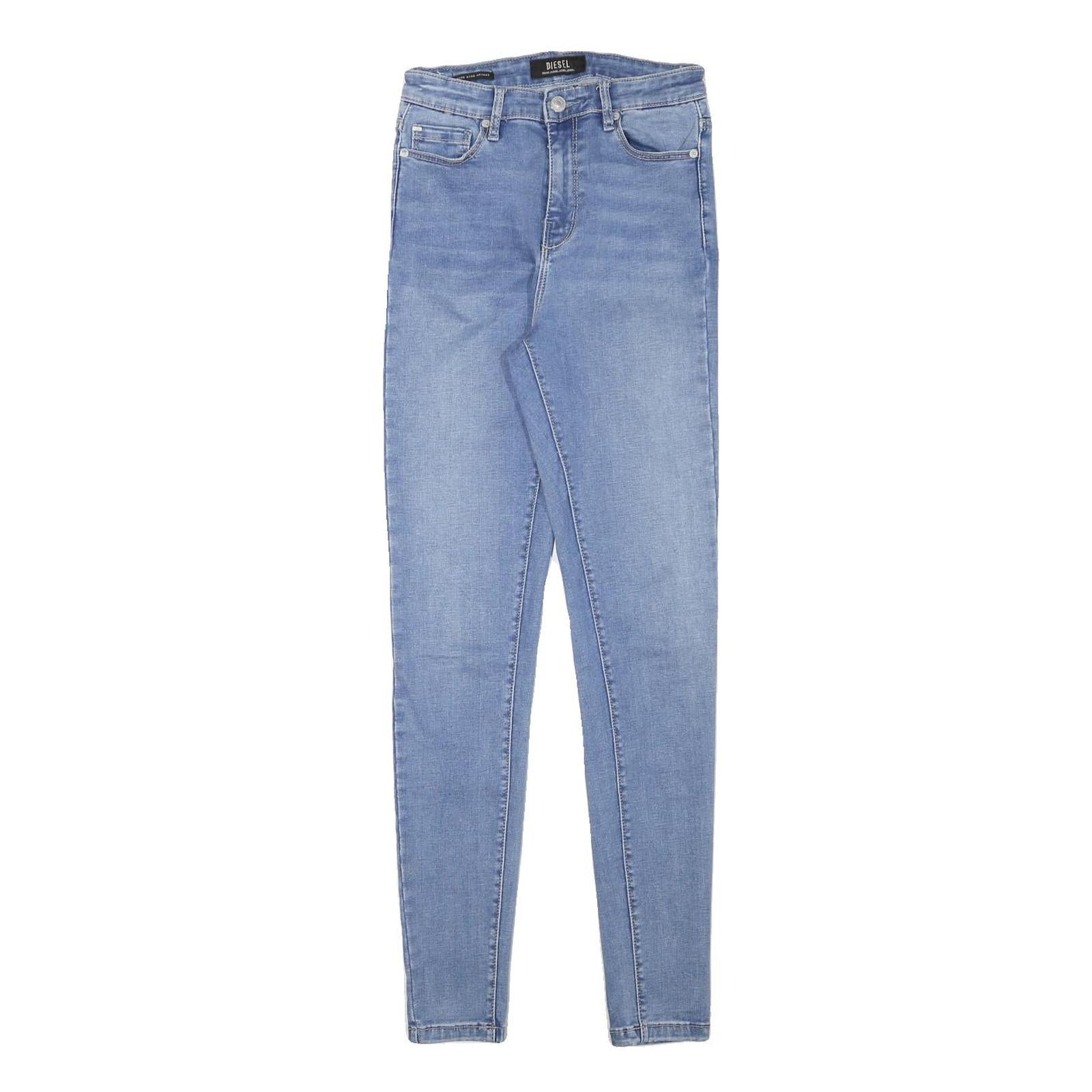 DIESEL Womens Jeans Blue Slim Skinny Denim Light W24 L29 Zip Cotton Blend