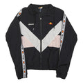 ELLESSE Womens Black & White & Pink Retro Track Jacket UK 10 Polyester Zip