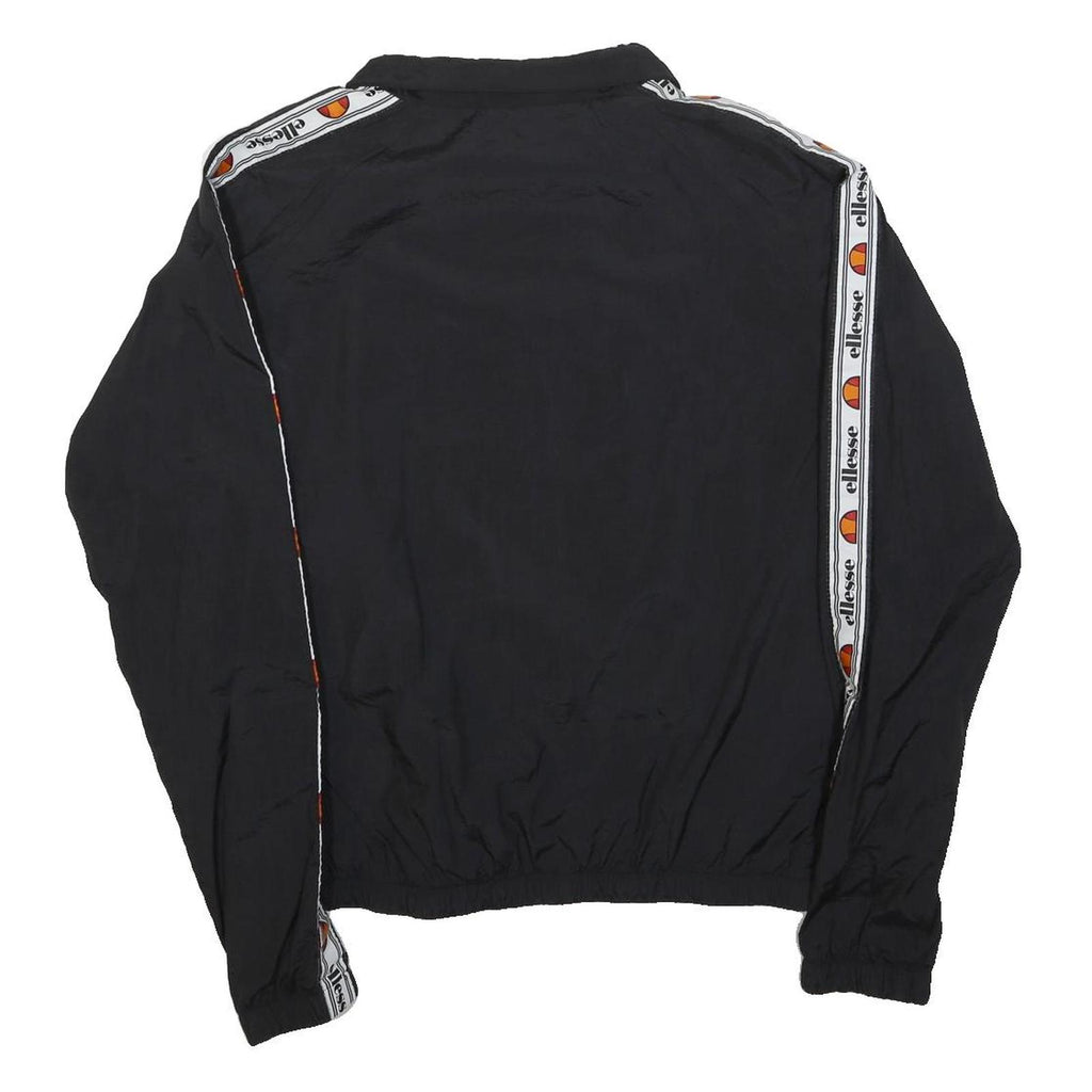 ELLESSE Womens Black & White & Pink Retro Track Jacket UK 10 Polyester Zip