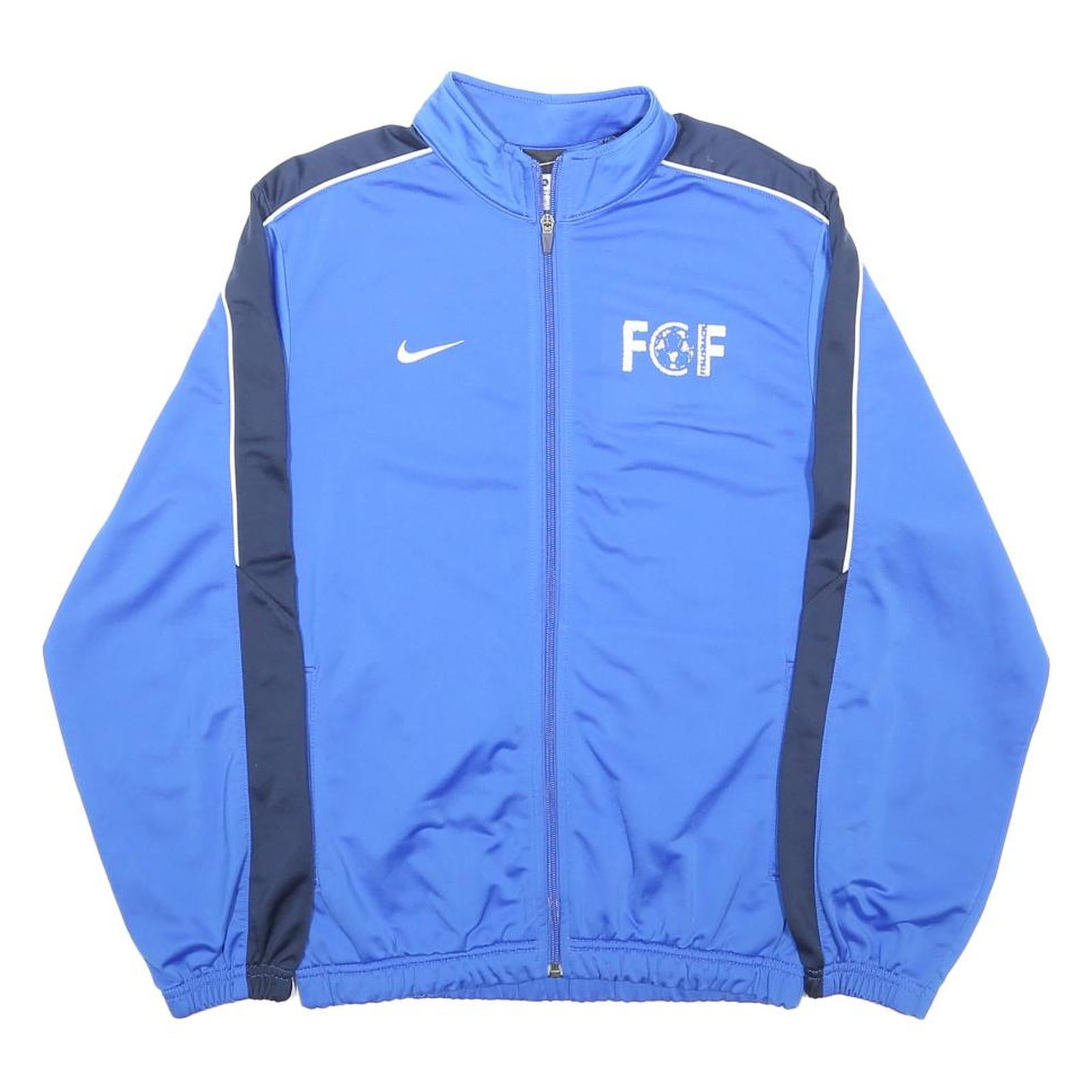 NIKE Boys Blue & Navy Zip Front Polyester Sports Jacket XL Track Top