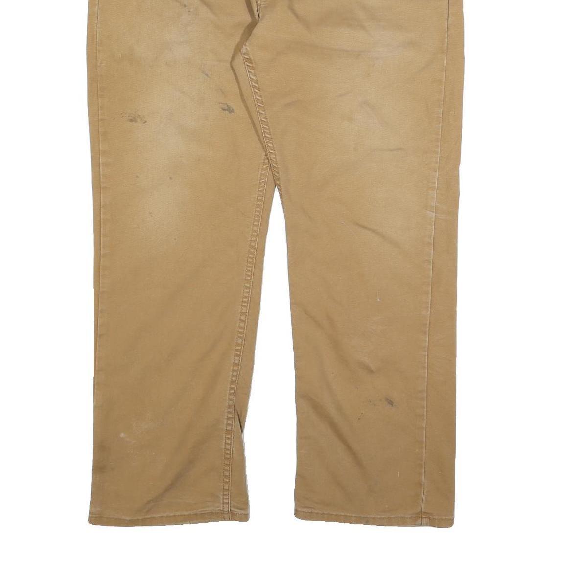 DICKIES Mens Cotton Blend Beige Relaxed Straight Trousers W38 L30 Workwear