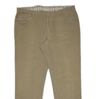 BURBERRY Mens Cotton Regular Beige Straight Trousers W38 L31 Classic Zip Pocket