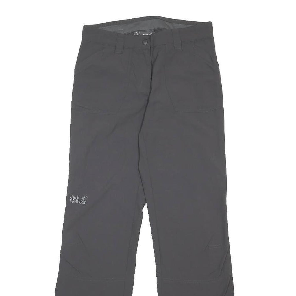 JACK WOLFSKIN Womens Grey Regular Fit Straight Leg Trousers W28 L30 Outdoor Zip