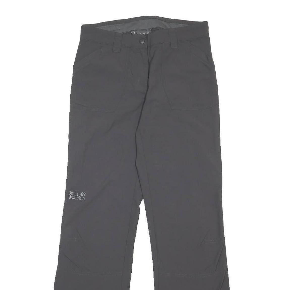 JACK WOLFSKIN Womens Grey Regular Fit Straight Leg Trousers W28 L30 Outdoor Zip