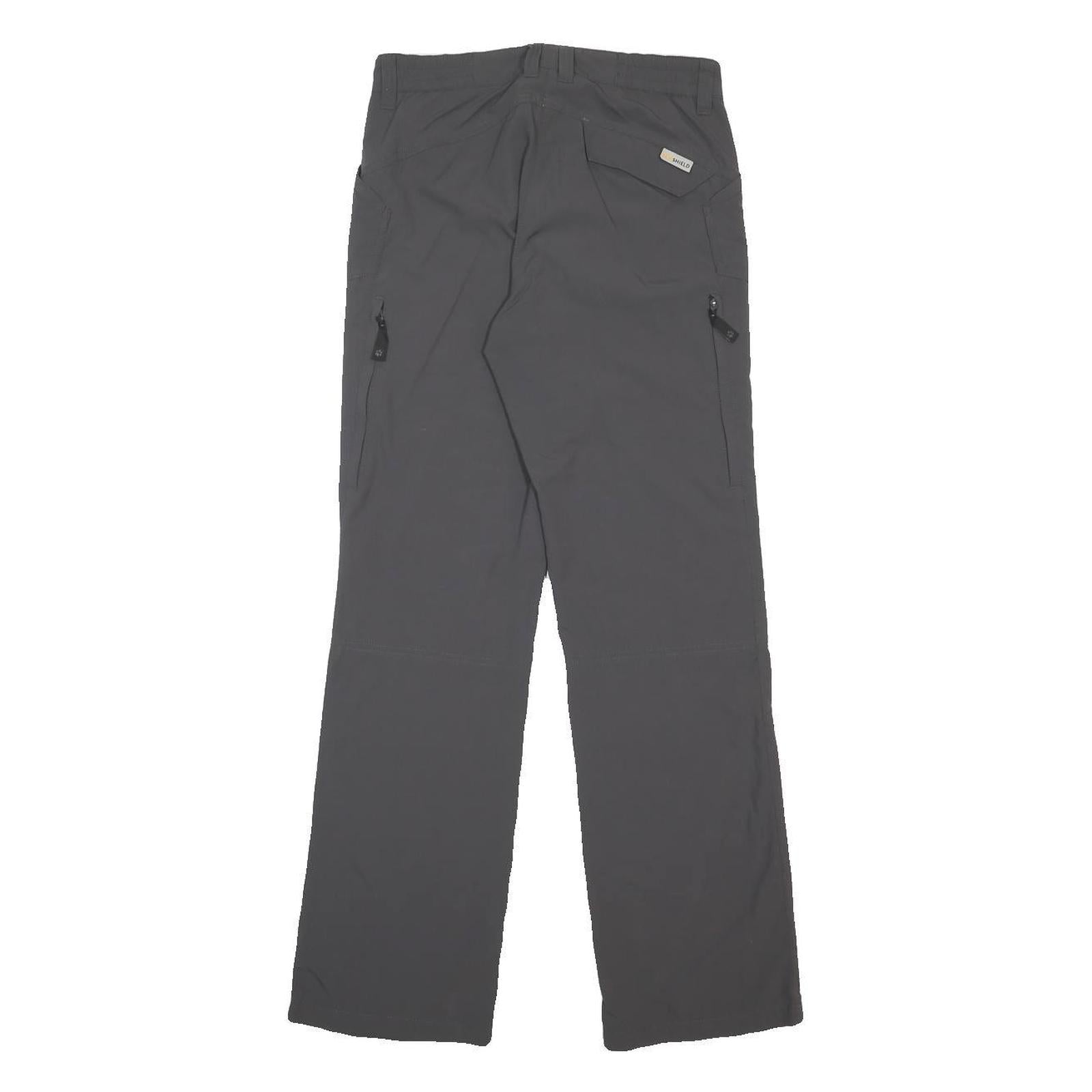 JACK WOLFSKIN Womens Grey Regular Fit Straight Leg Trousers W28 L30 Outdoor Zip