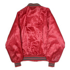 PLA-JACK Mens Red Bomber Jacket XL Polyester Plain Button Closure