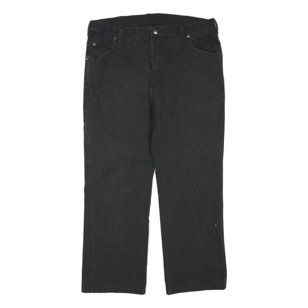 DICKIES Mens Black Cotton Blend Regular Straight Trousers W38 L27 Workwear Zip