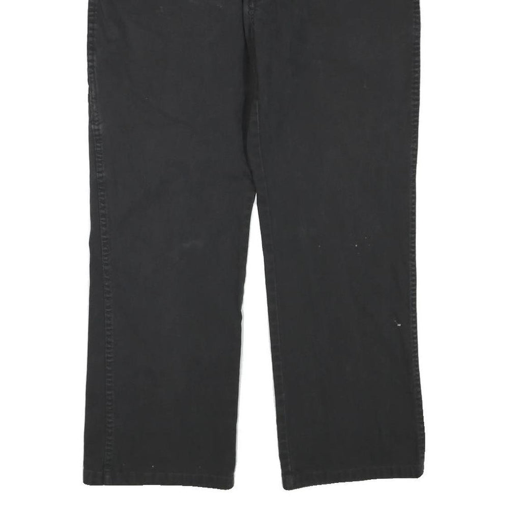 DICKIES Mens Black Cotton Blend Regular Straight Trousers W38 L27 Workwear Zip