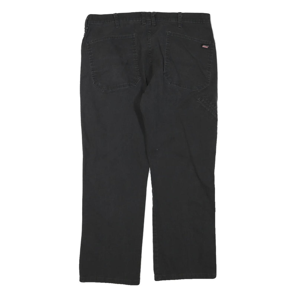 DICKIES Mens Black Cotton Blend Regular Straight Trousers W38 L27 Workwear Zip