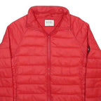 DIESEL Mens Red Jacket XS Polyamide Quilted Zip Closure Casual Lightweight
