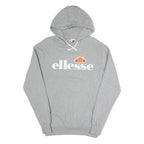 ELLESSE Womens Grey Hoodie UK 12 Cotton Blend Pullover Casual Sweatshirt